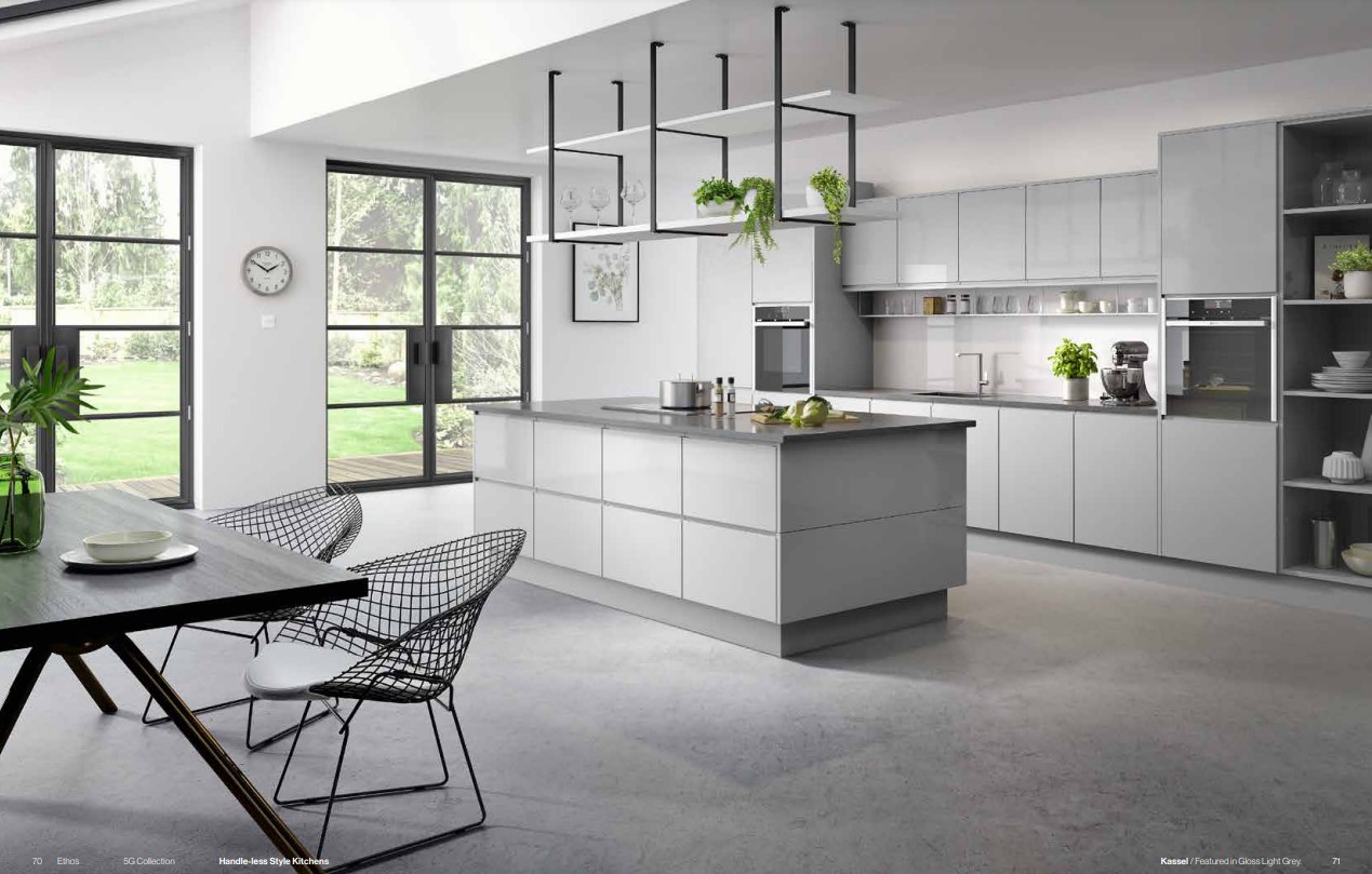 Light Grey Handle-less Kitchen Image